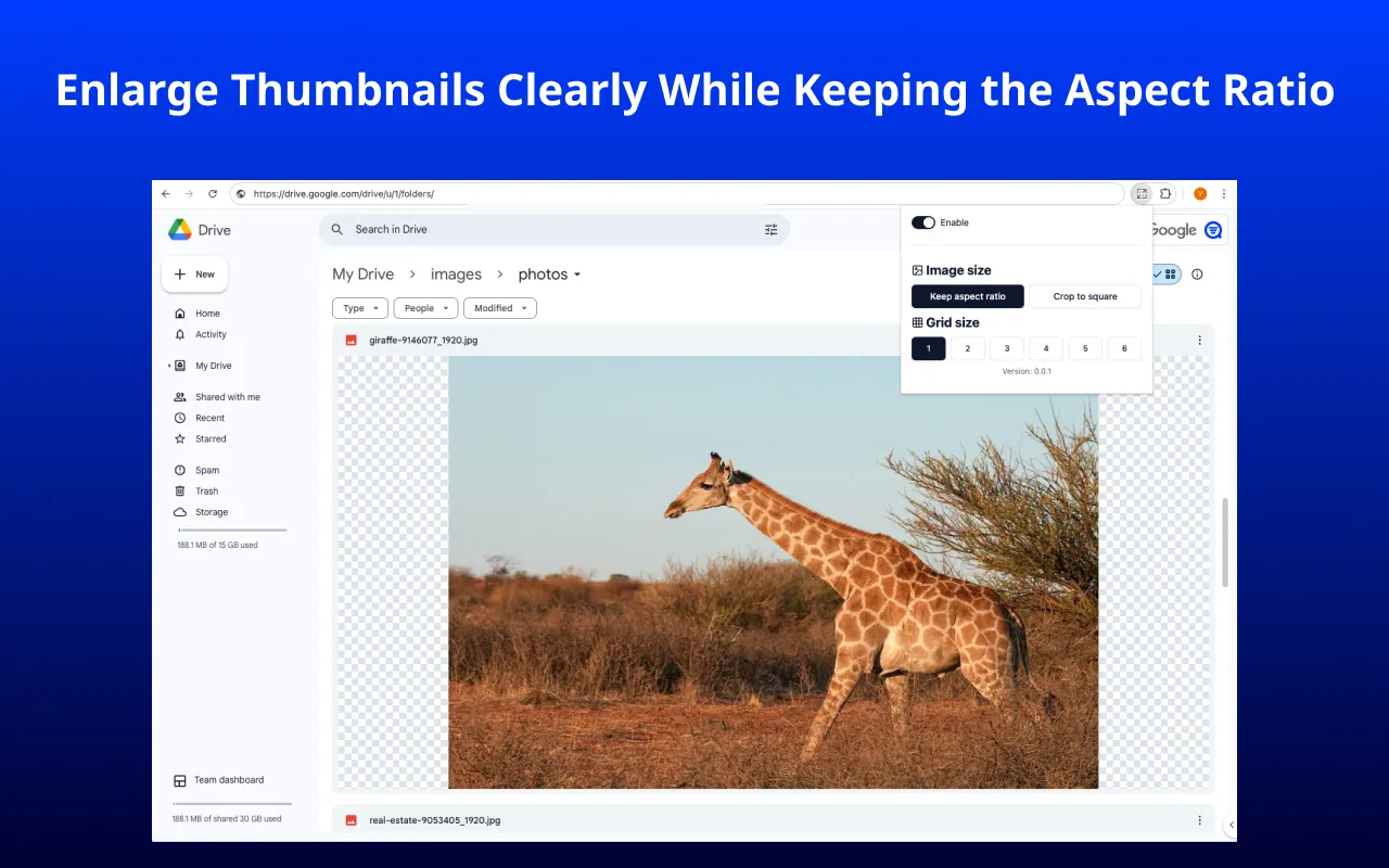 Thumbnail Enlarger for Google Drive Image 1